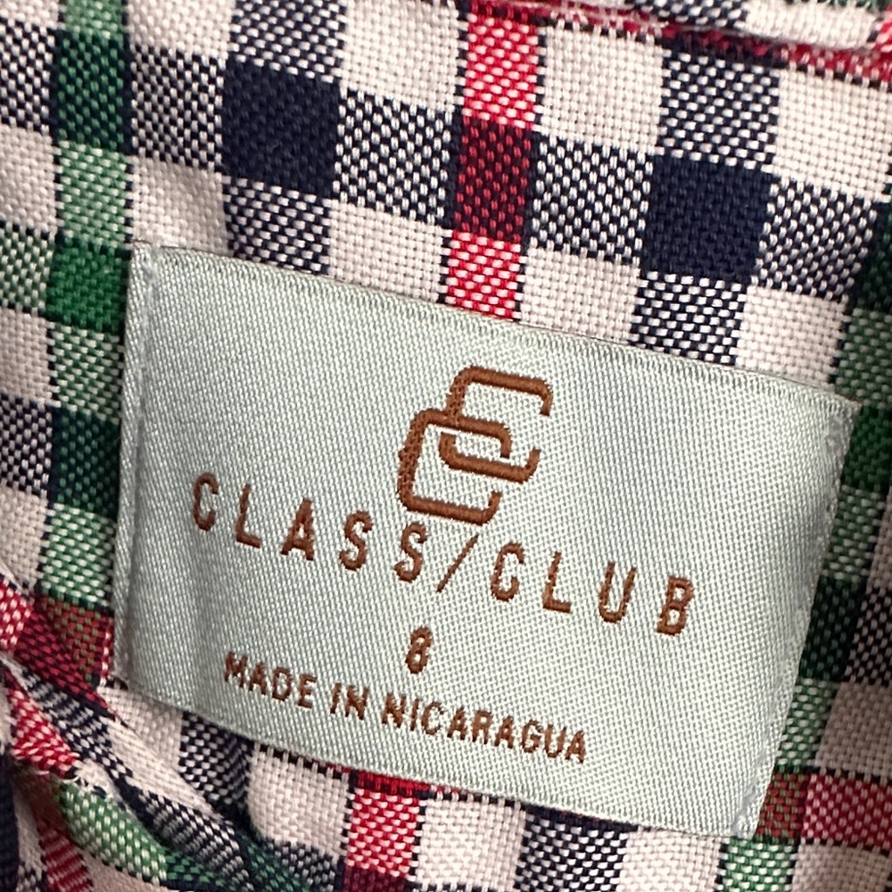 Class Club Multicolor Green, Red, Navy Plaid Button-Down Holiday Shirt - Picture 2 of 10